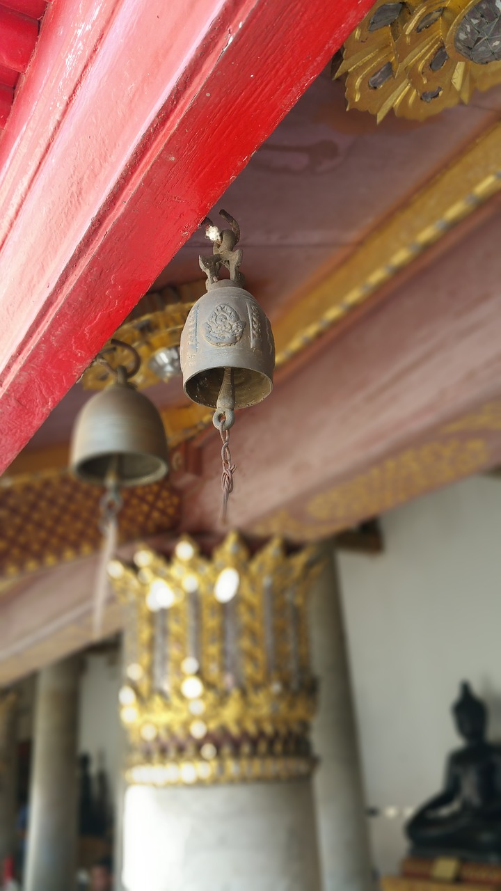 bell buddhist monastery out of focus free photo