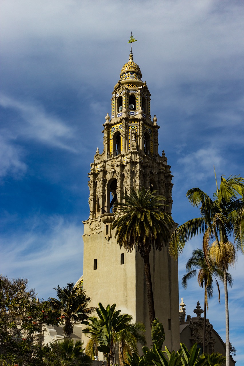 bell tower balboa park architectural free photo