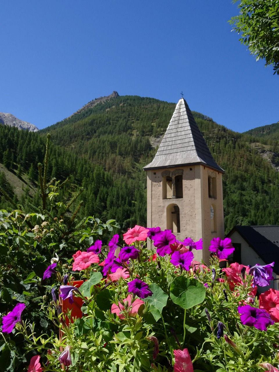 bell tower mountain church village free photo
