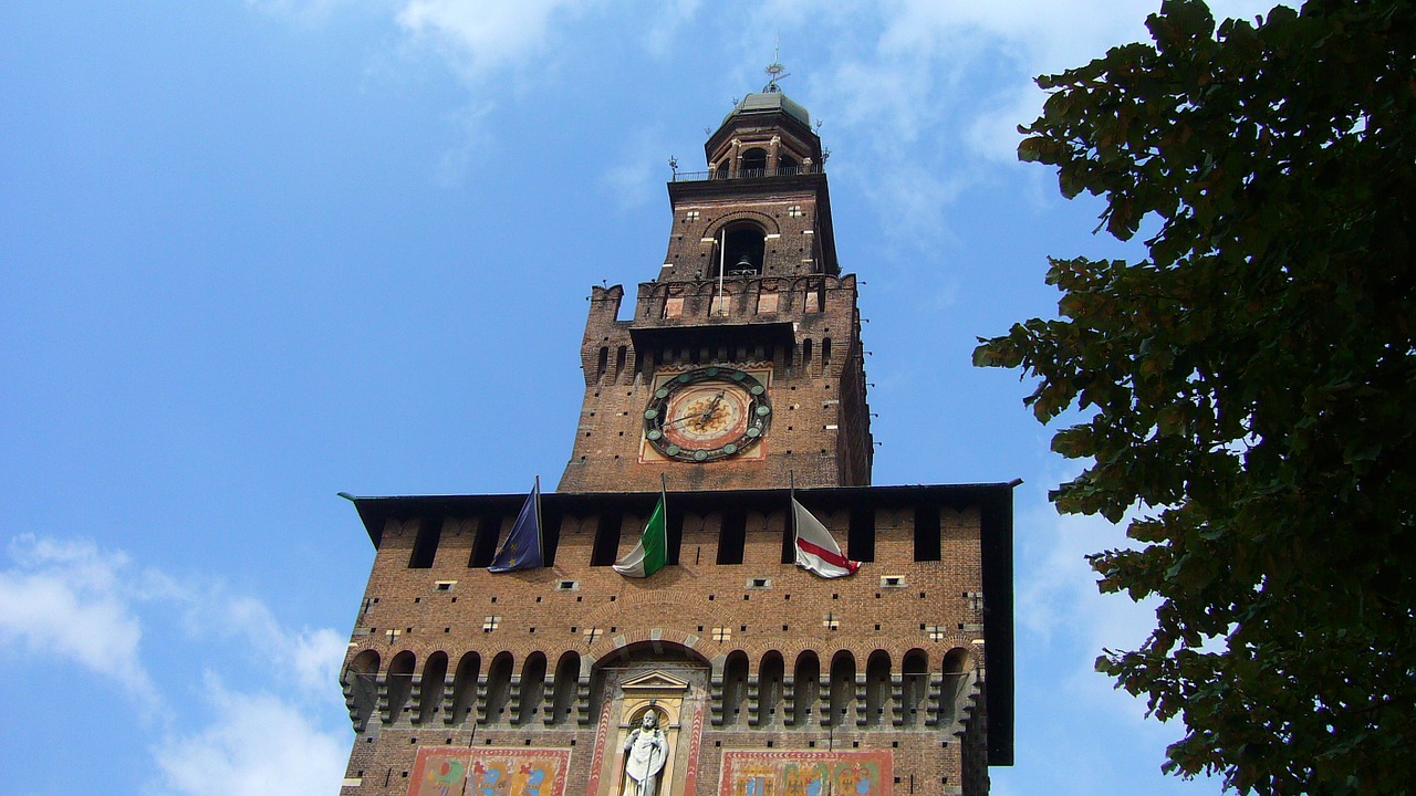 bell tower milan clock free photo