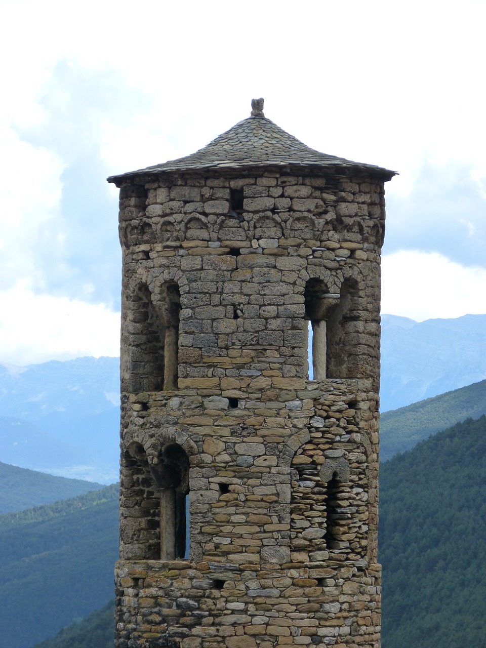 bell tower romanesque pyrenee catalunya free photo