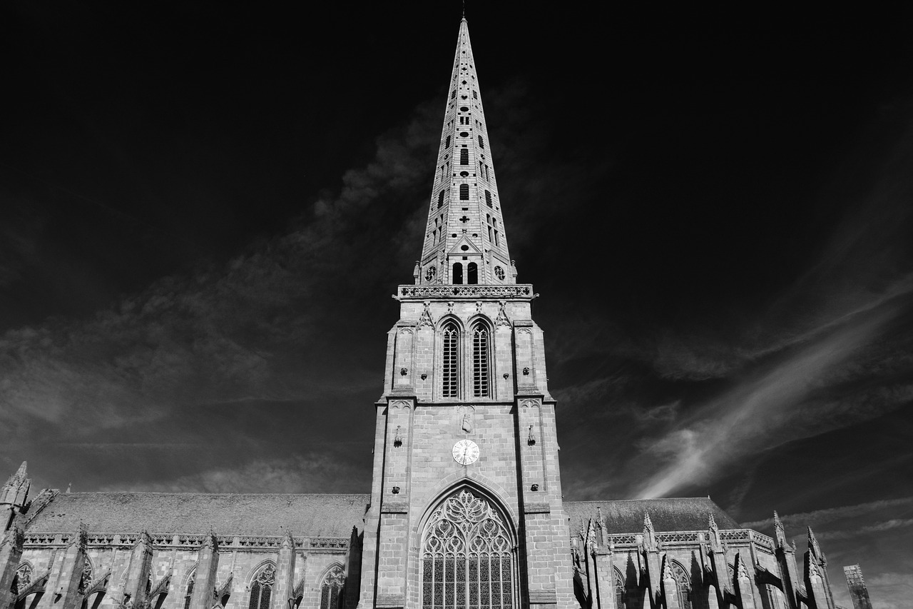 bell tower cathedral tréguier brittany free photo