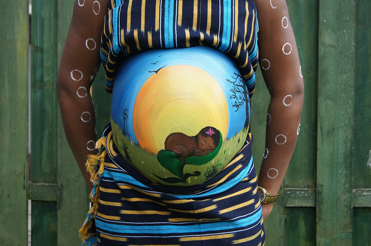 belly painting baby pregnant free photo