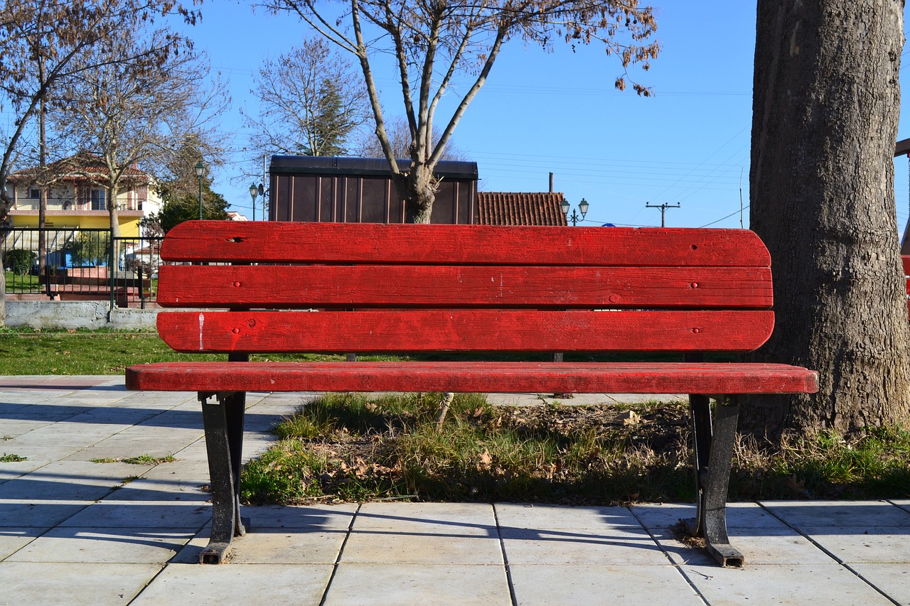 bench kokkimo greece free photo