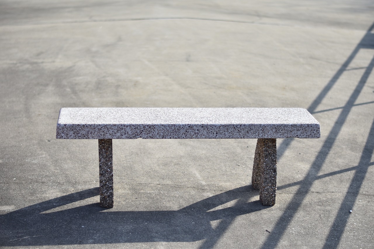 bench shadow gravel free photo