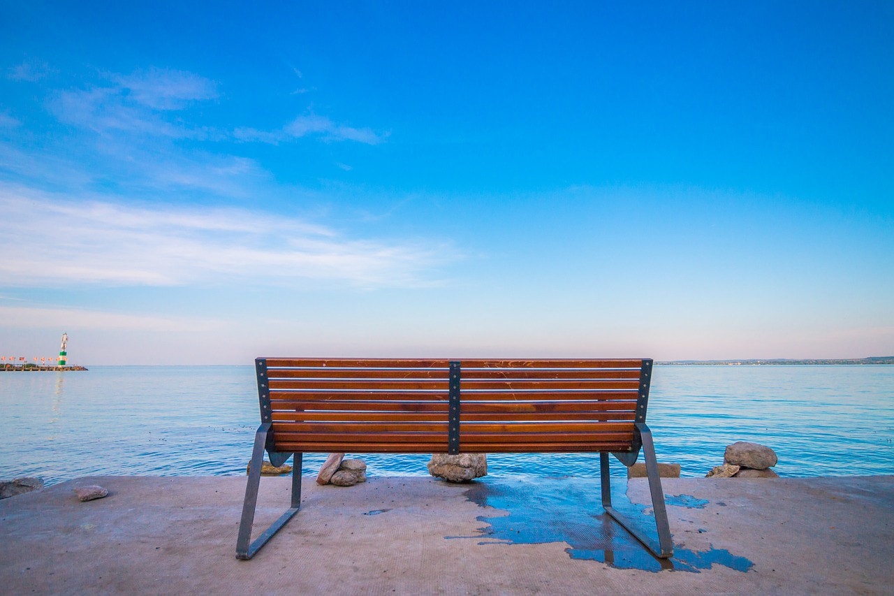 bench sunset sky free photo