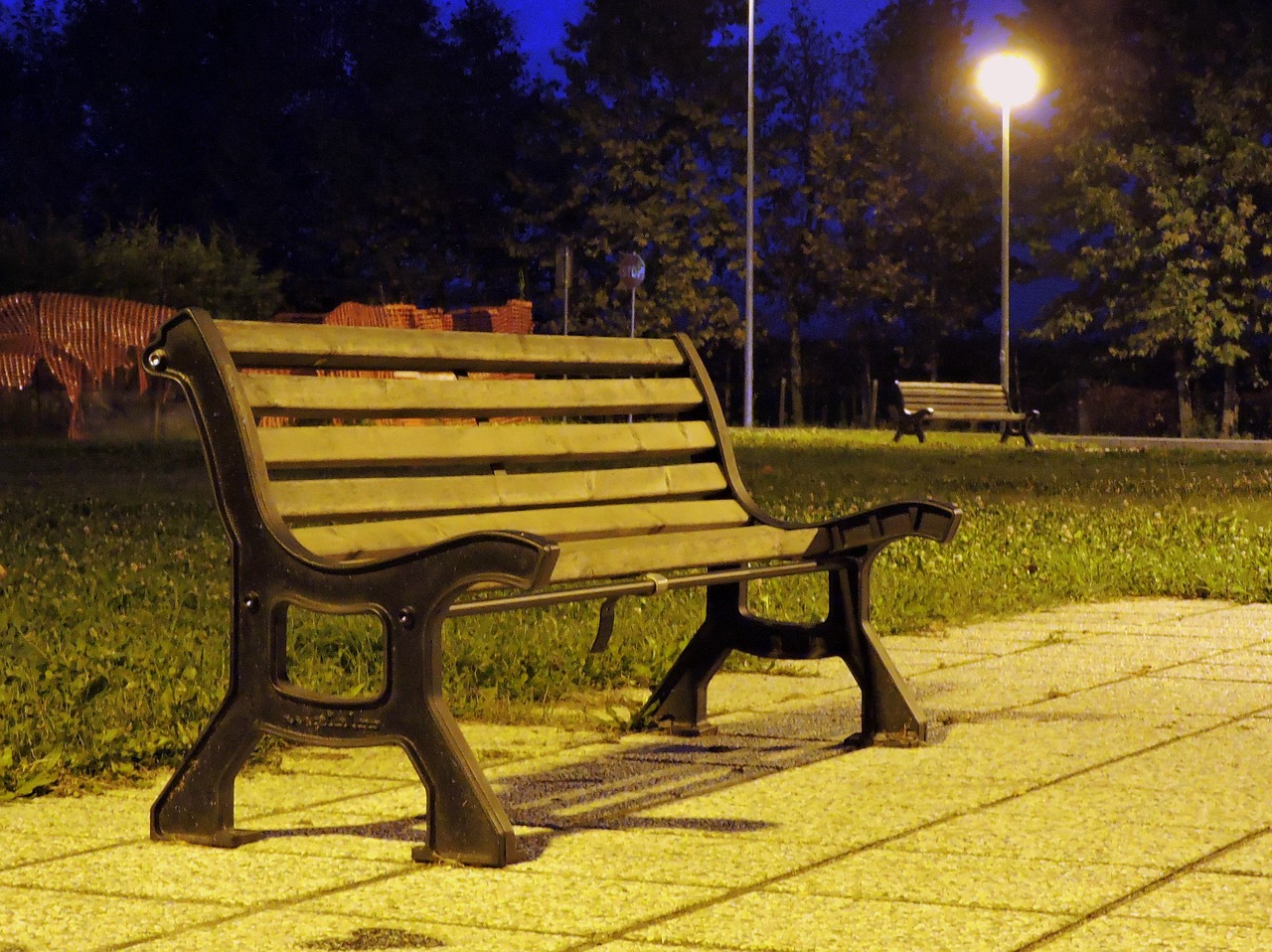 bench night light free photo