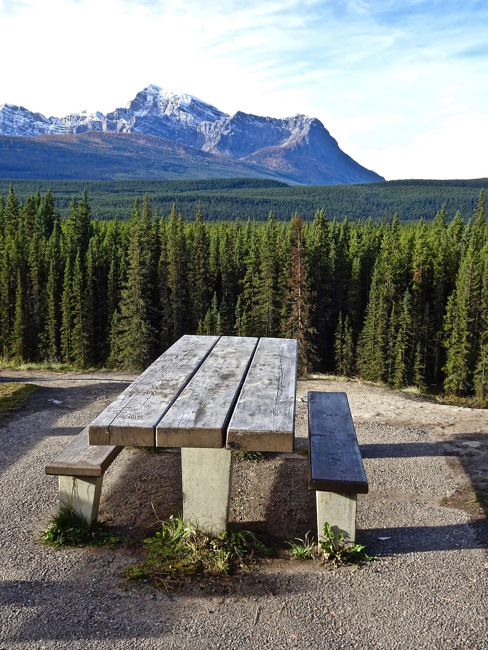 bench mountains perspective free photo