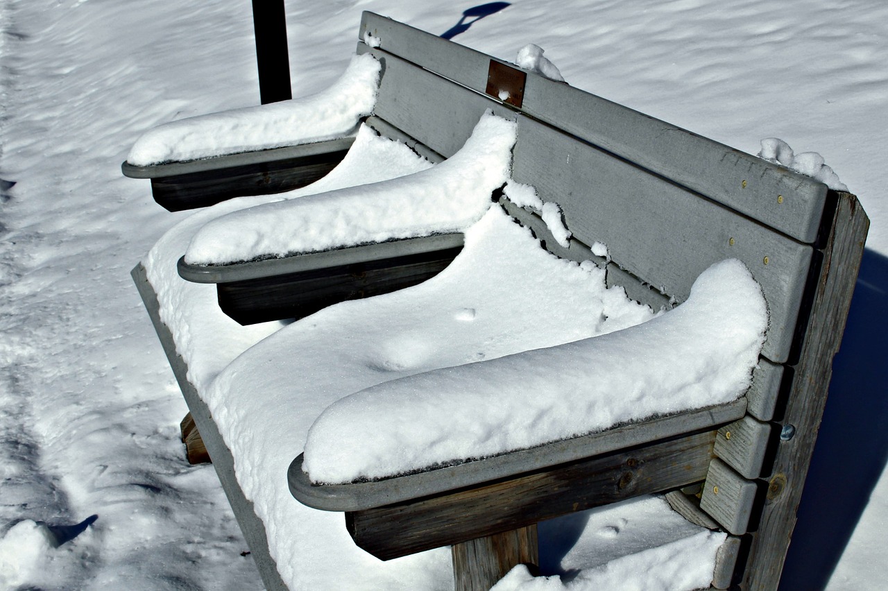 bench snowy winter free photo