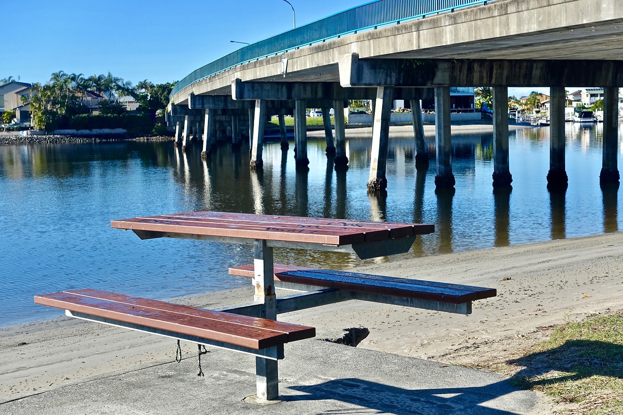 bench bridge wooden free photo