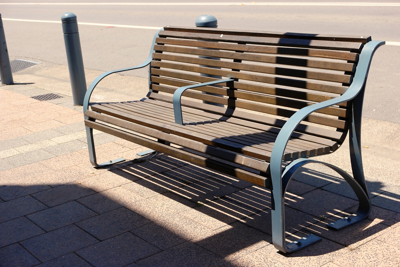 bench sidewalk chair free photo