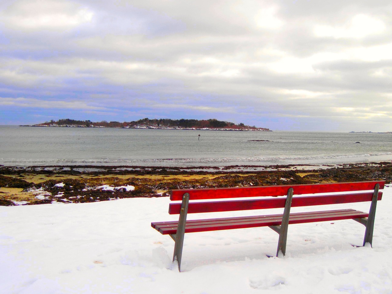 bench massachusetts winter free photo