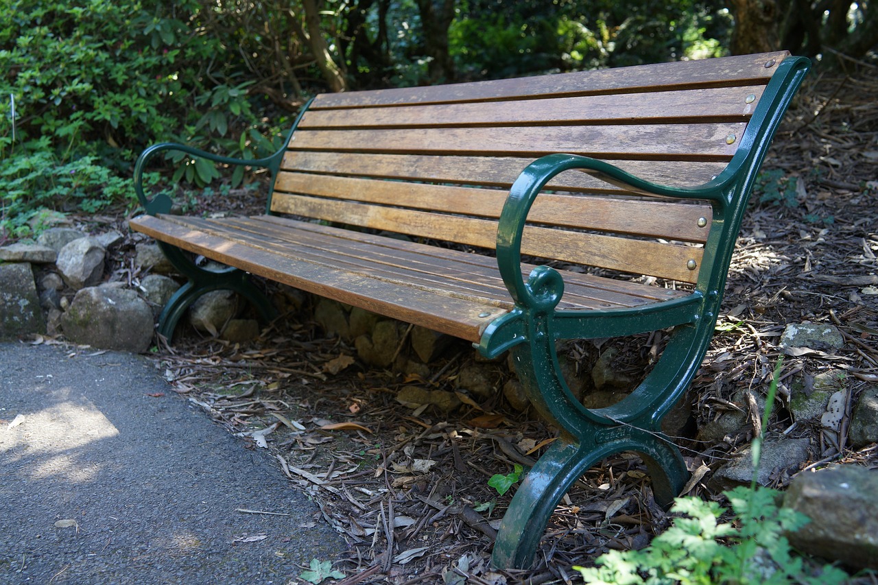 bench public seating national rhododendron garden free photo