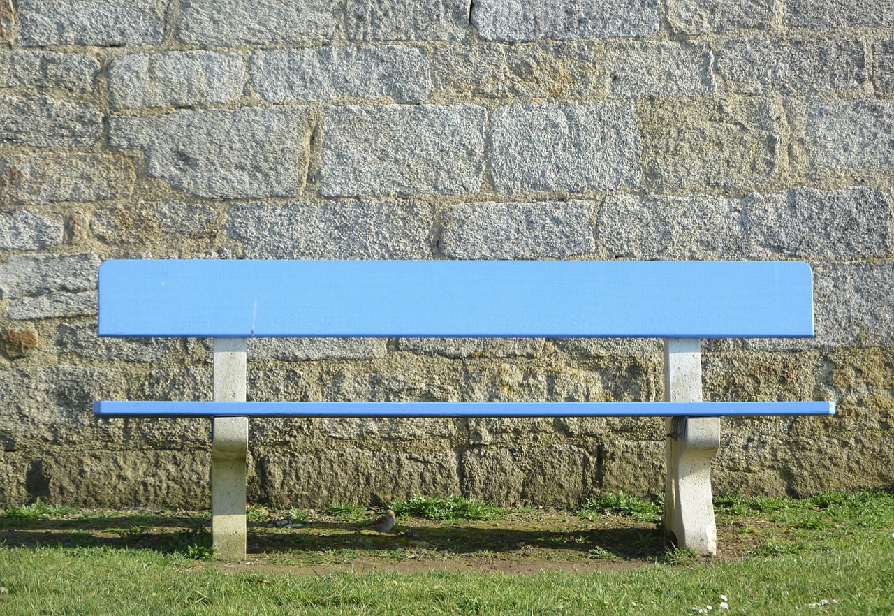 bench  bench blue public  assisi free photo
