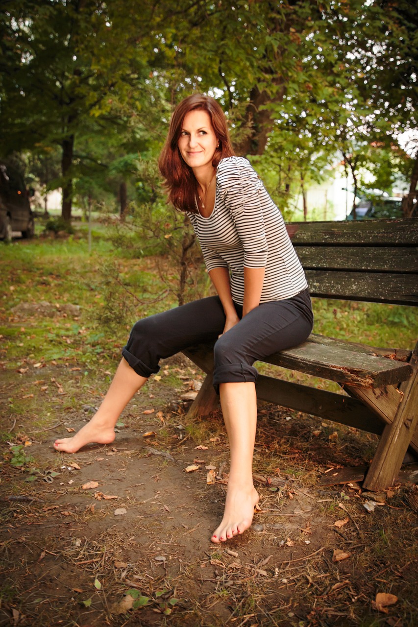 bench female woman free photo