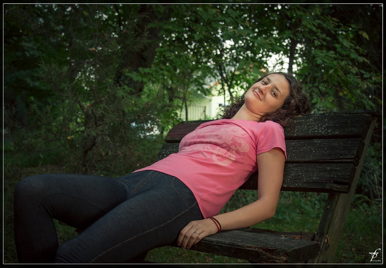 bench female woman free photo