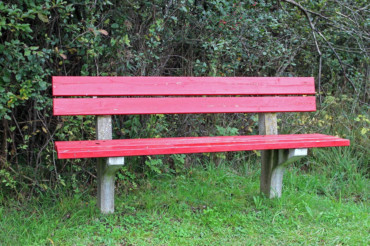 bench bank red free photo