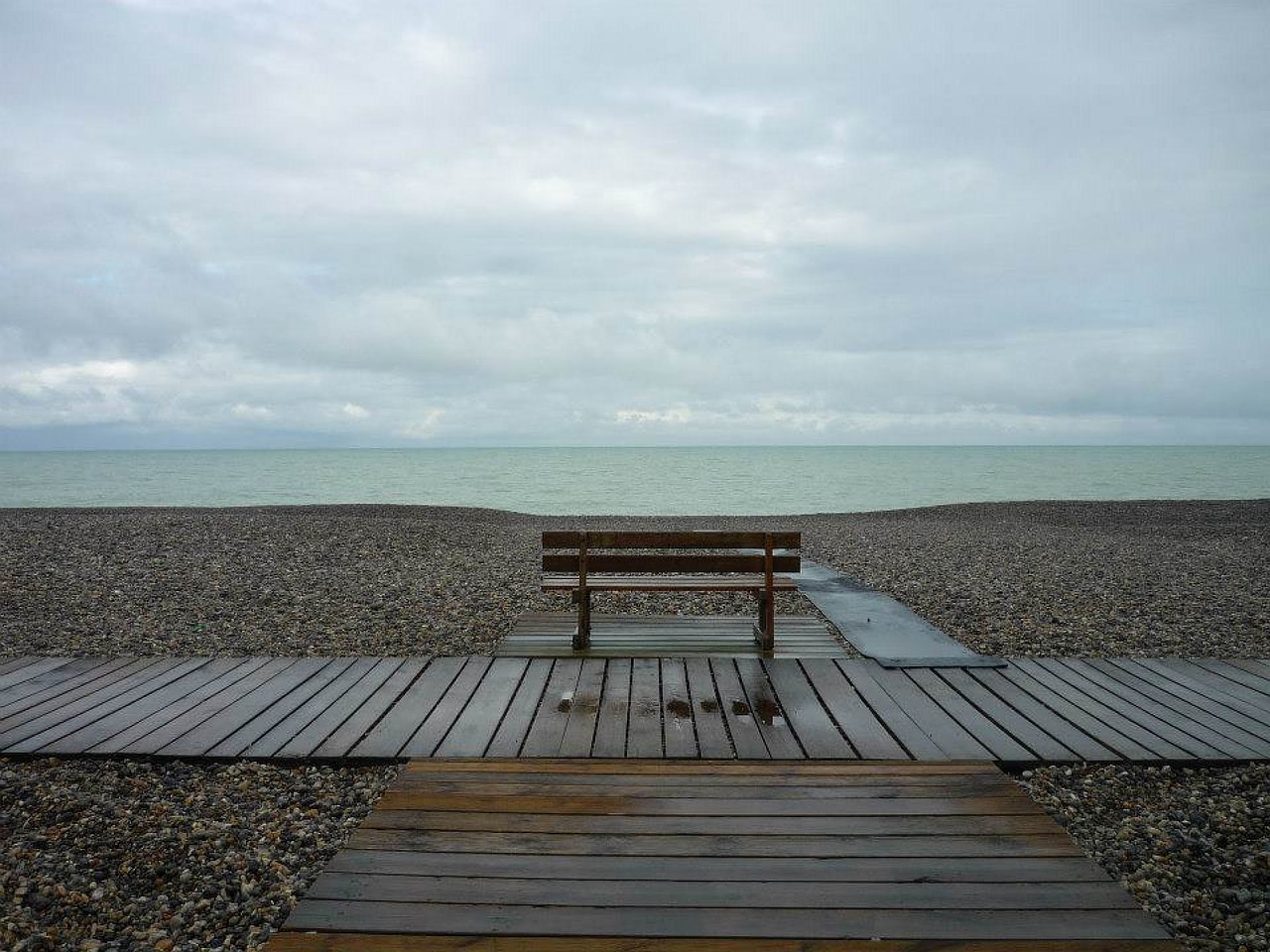 bench beach sea free photo