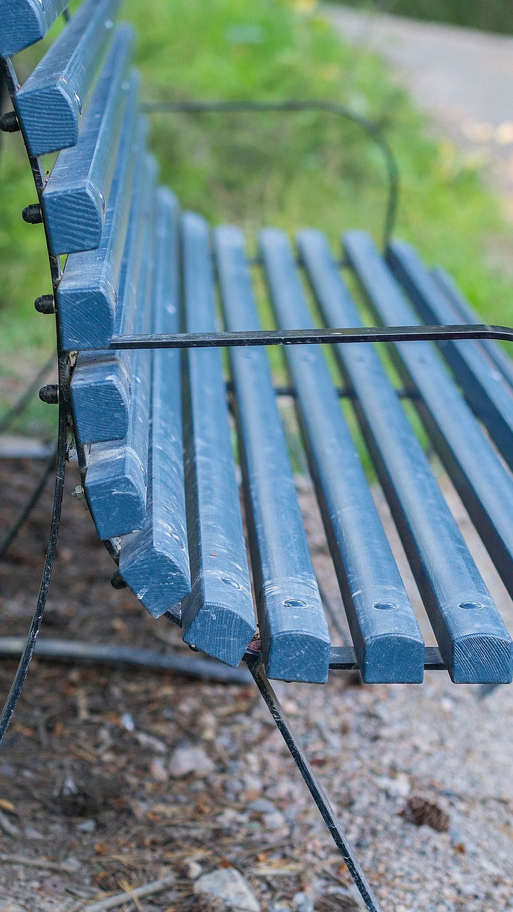 bench blue outdoor free photo