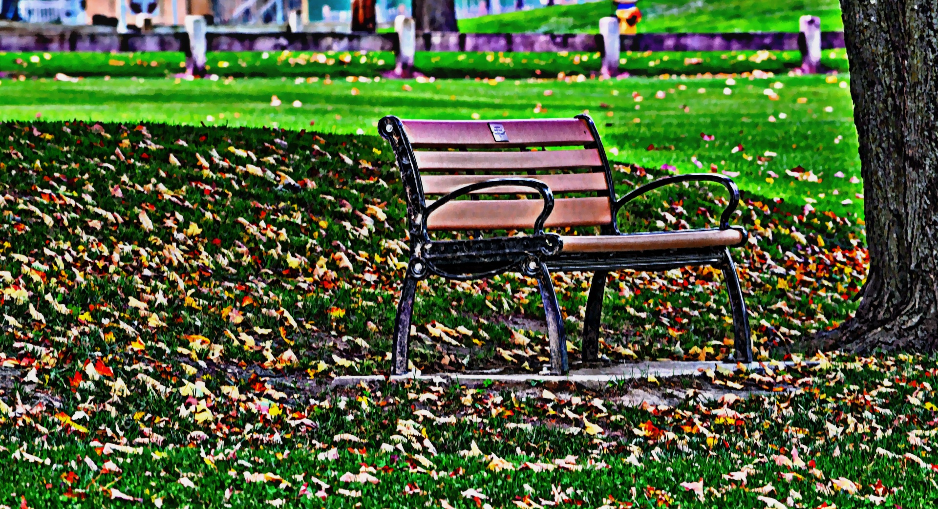 bench park bench autumn free photo