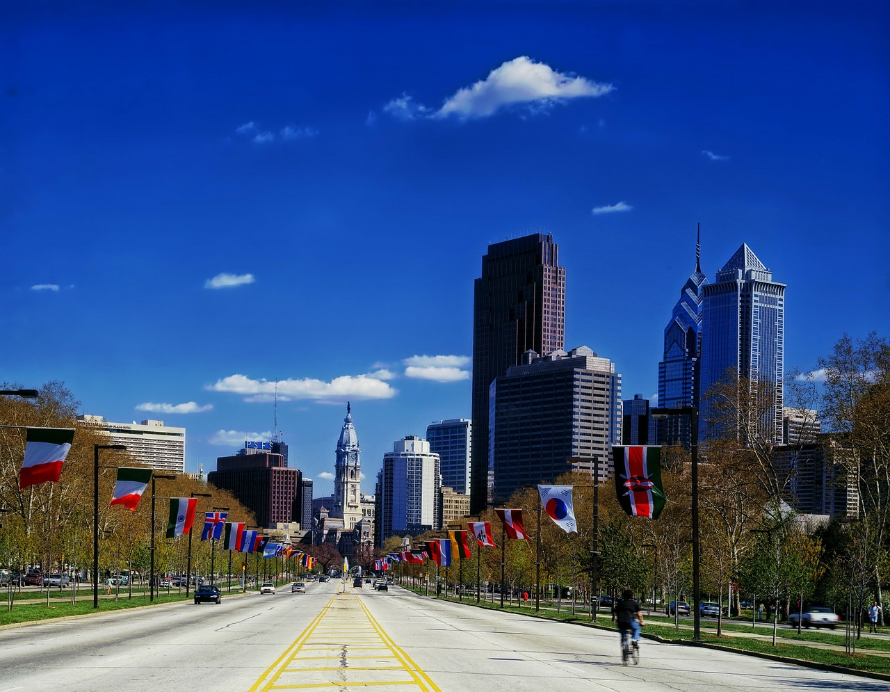 benjamin franklin parkway philadelphia pennsylvania free photo