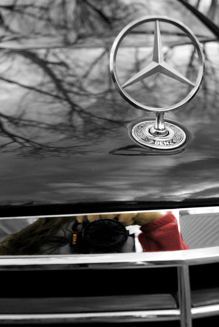 benz daimler black and white free photo