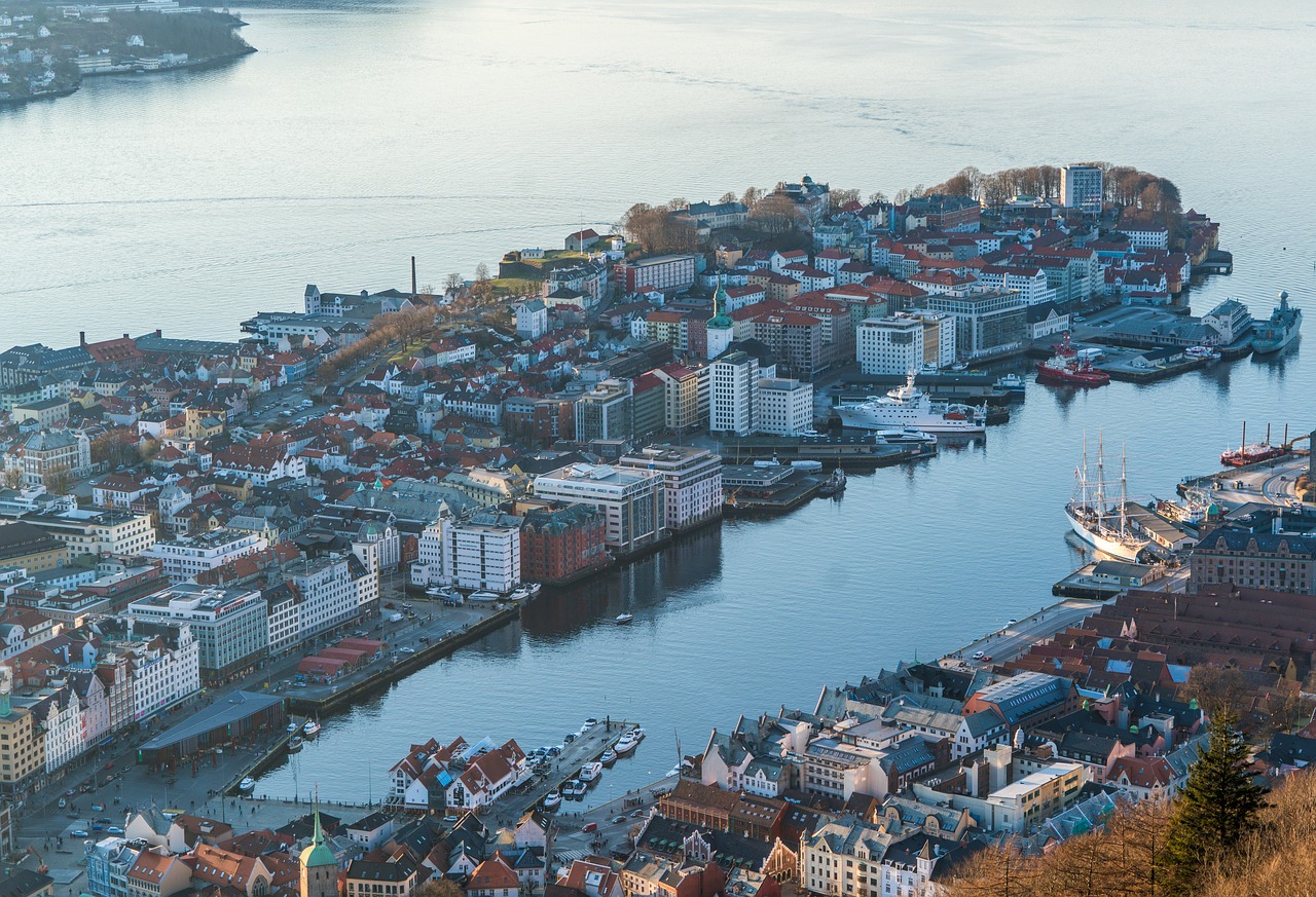bergen norway elevated view free photo