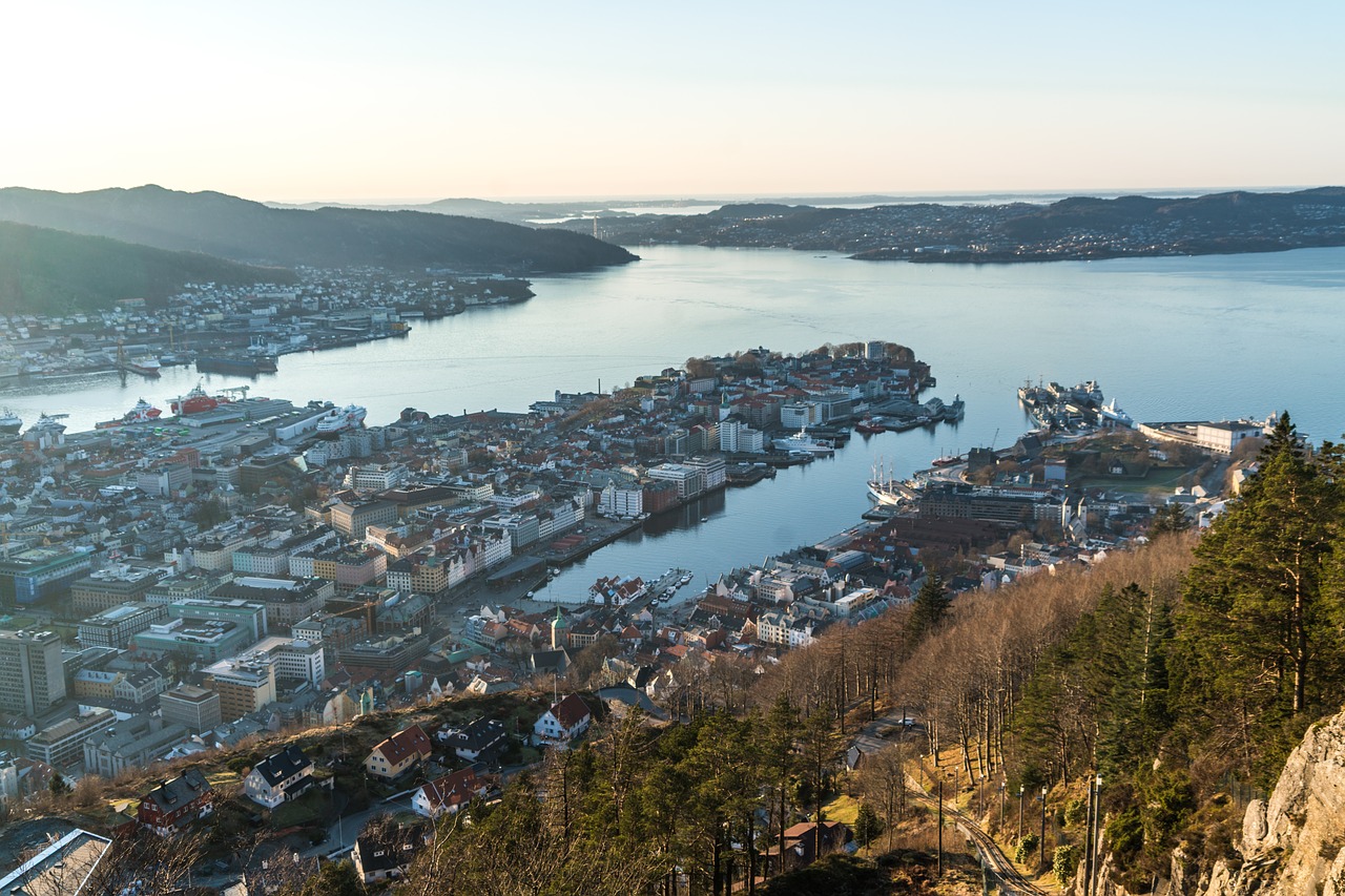 bergen noway elevated view free photo