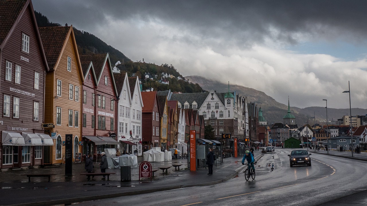 bergen  rainy day  city free photo