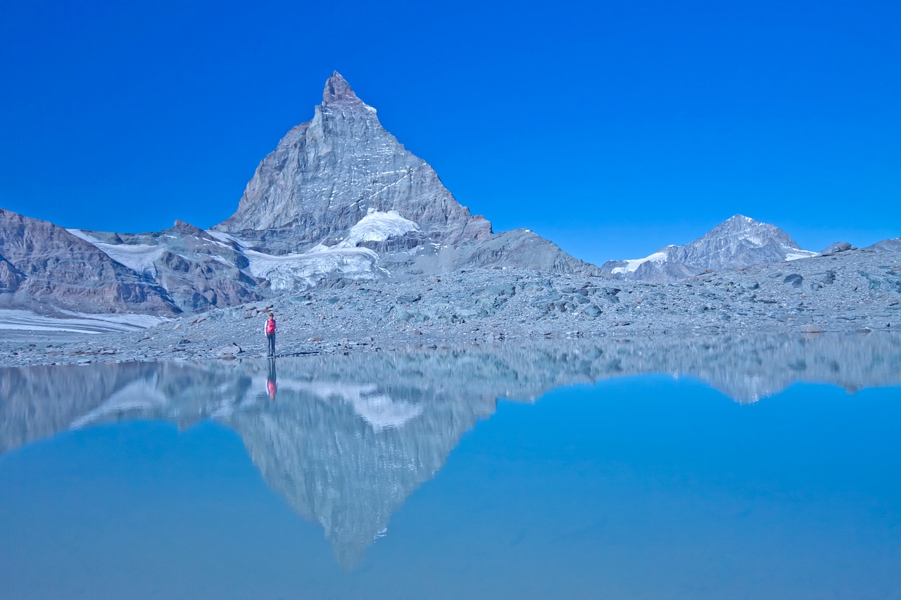 bergsee mirroring zermatt free photo