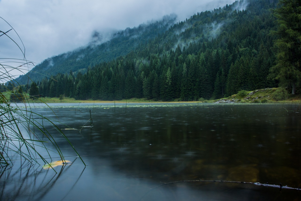 bergsee rain autumn free photo