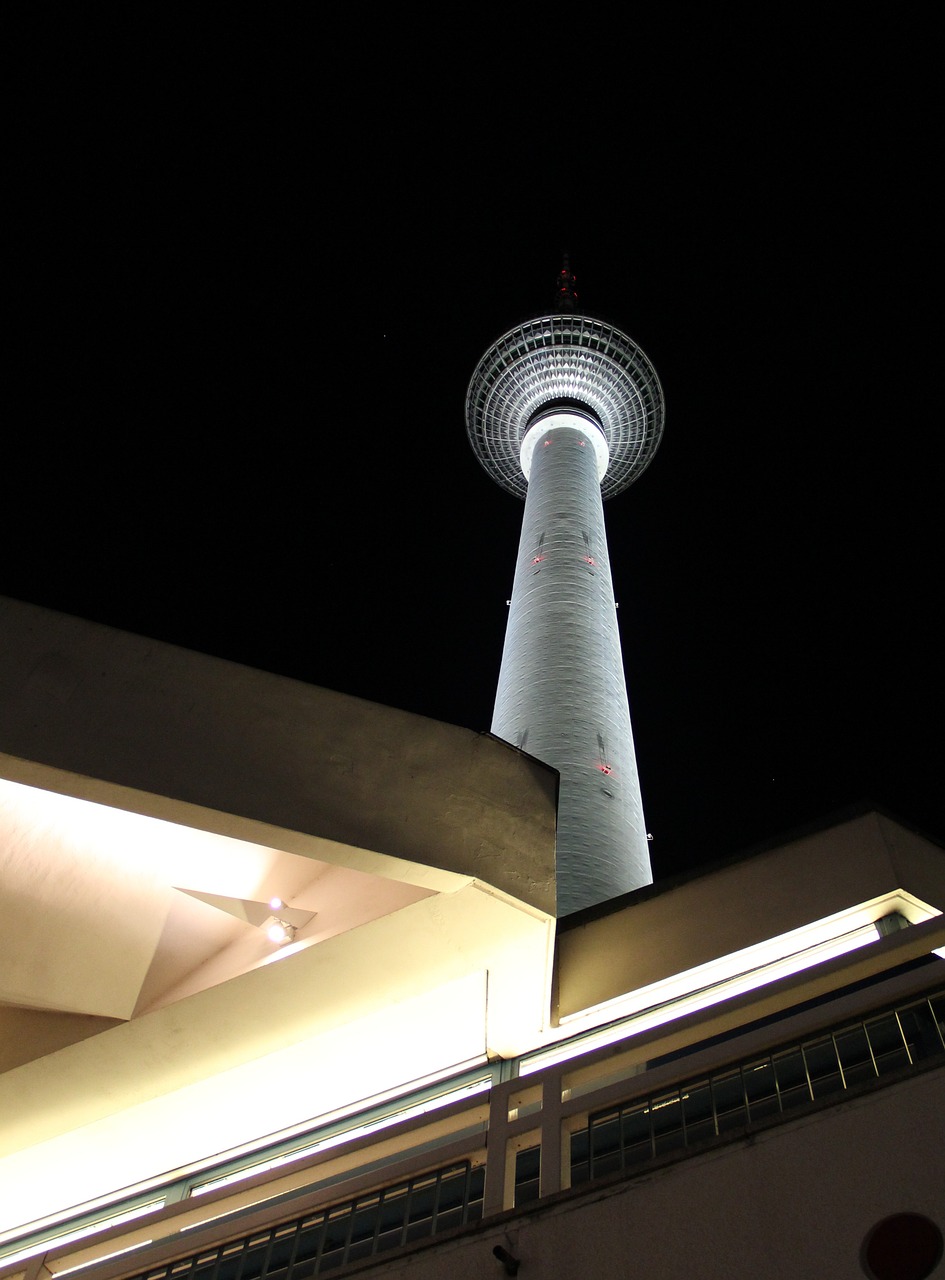berlin night tv tower free photo