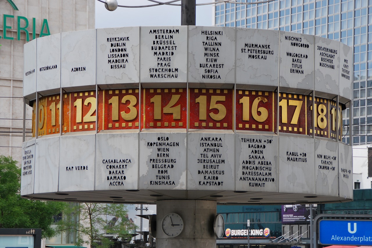 berlin clock alexanderplatz free photo