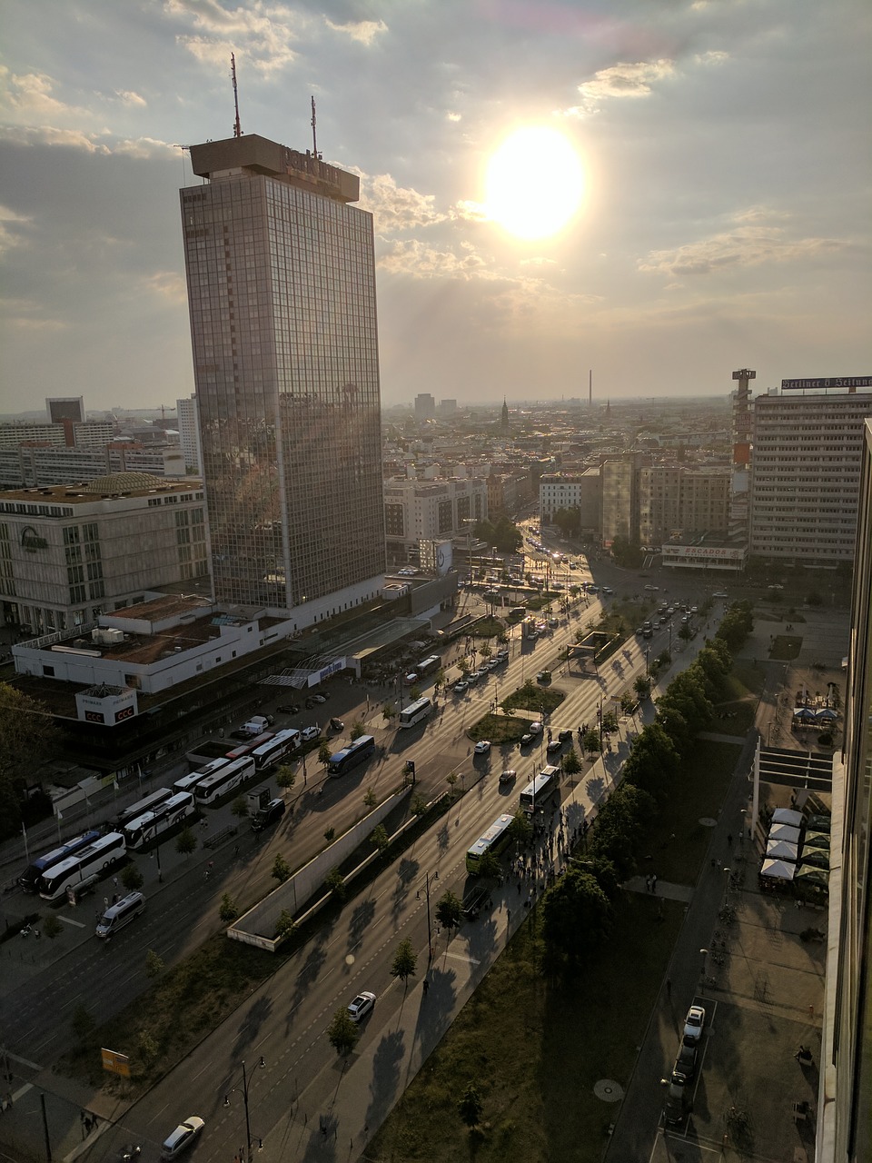 berlin sunset alexanderplatz free photo