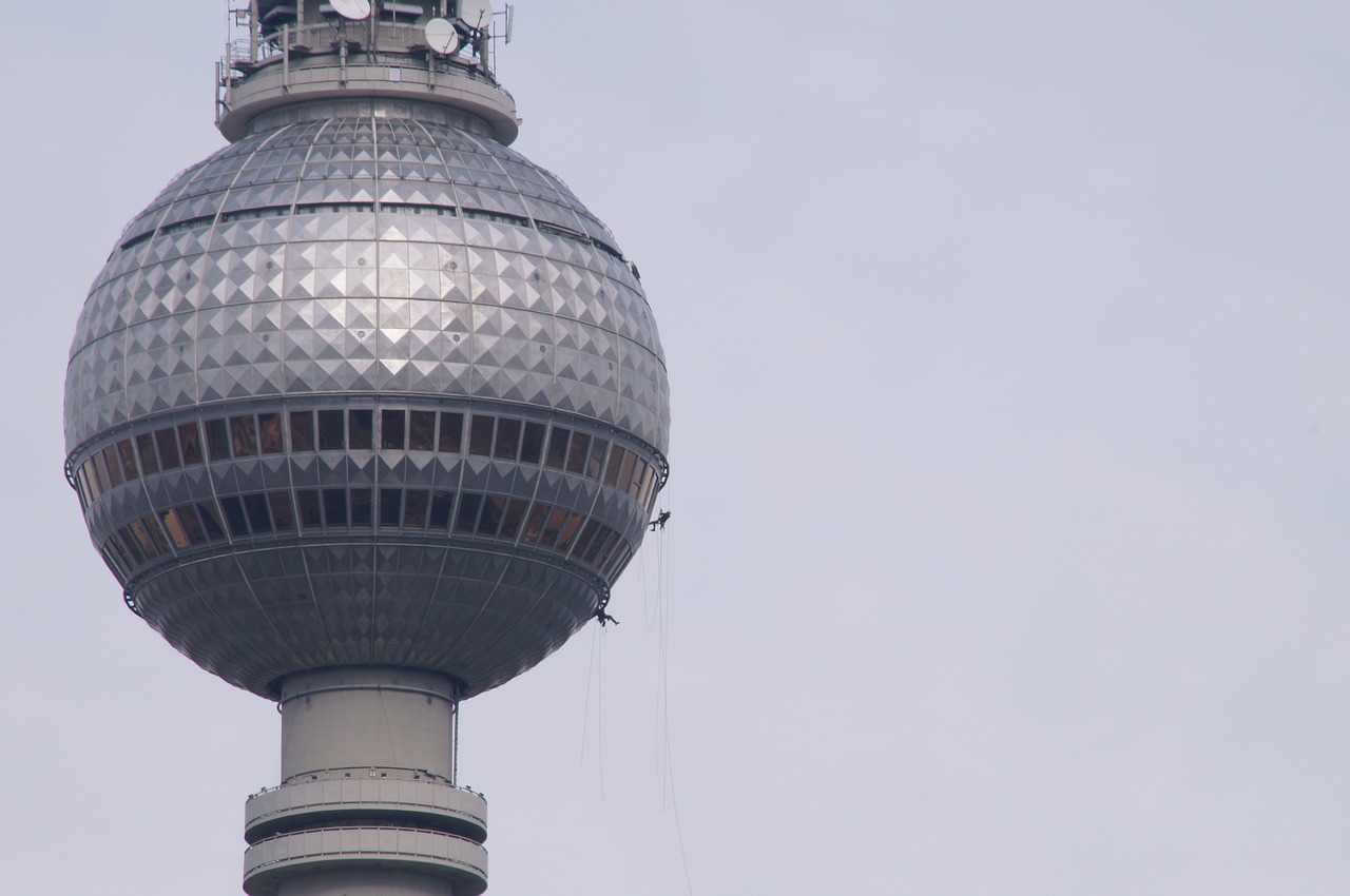 berlin tv tower construction work free photo