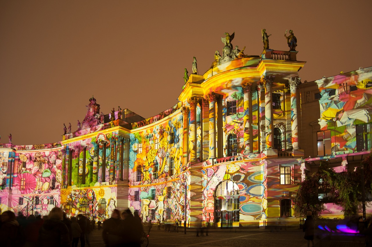 berlin festival of lights art installation free photo