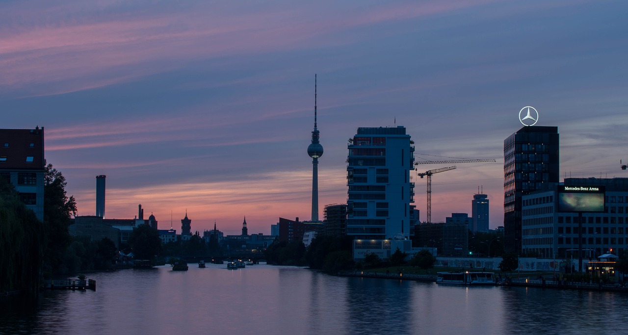 berlin  twilight  sunset free photo