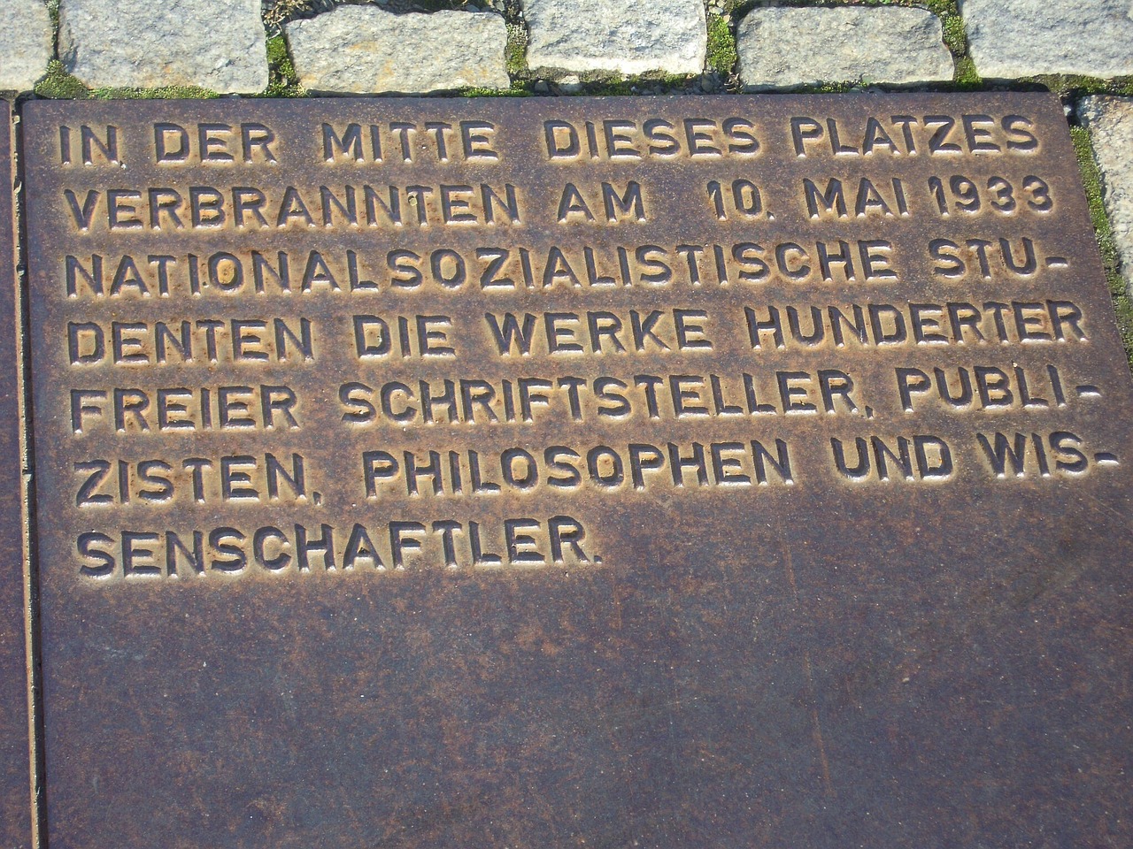 berlin plaque book burning free photo