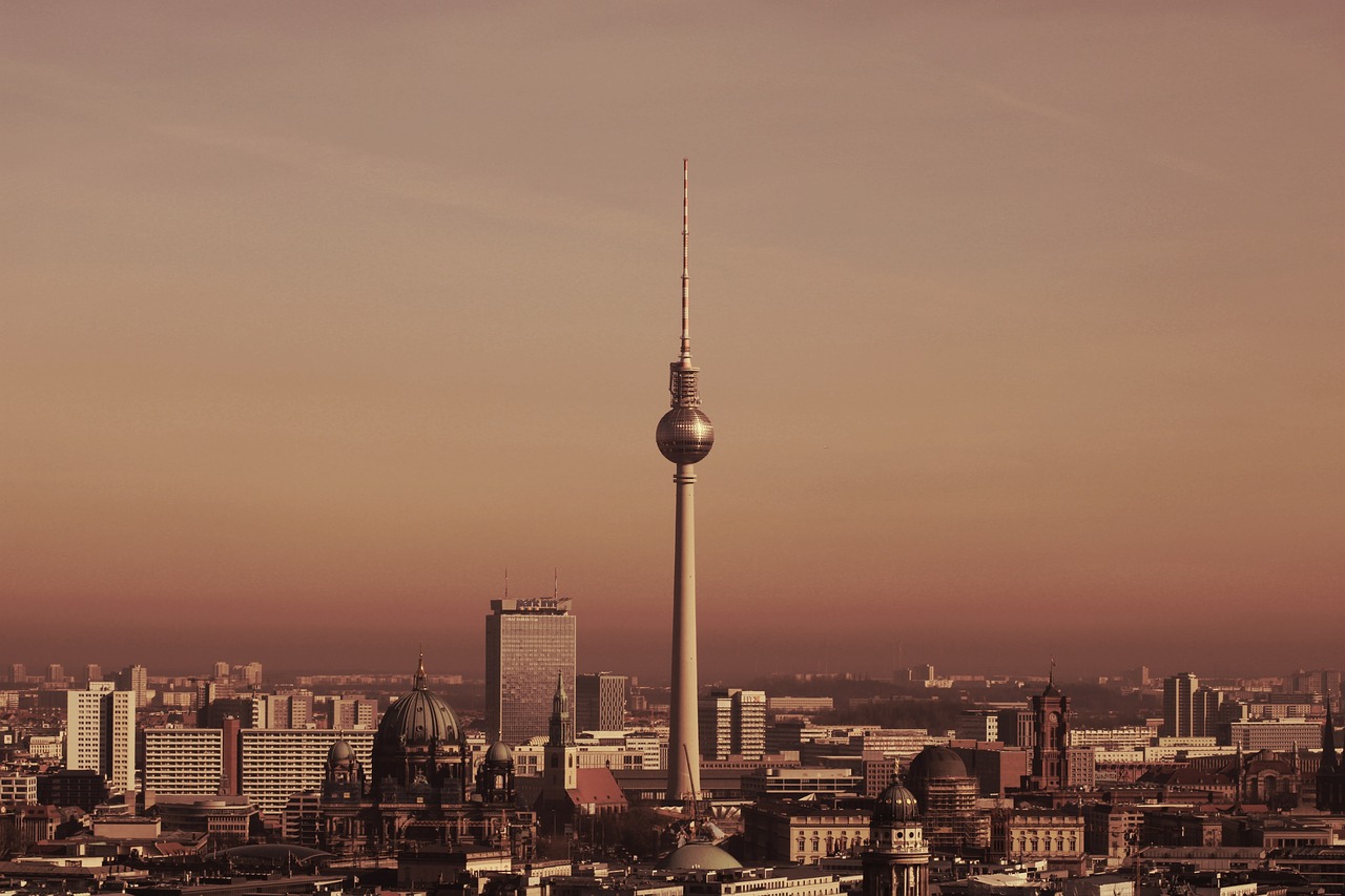 berlin  tv tower  skyline free photo