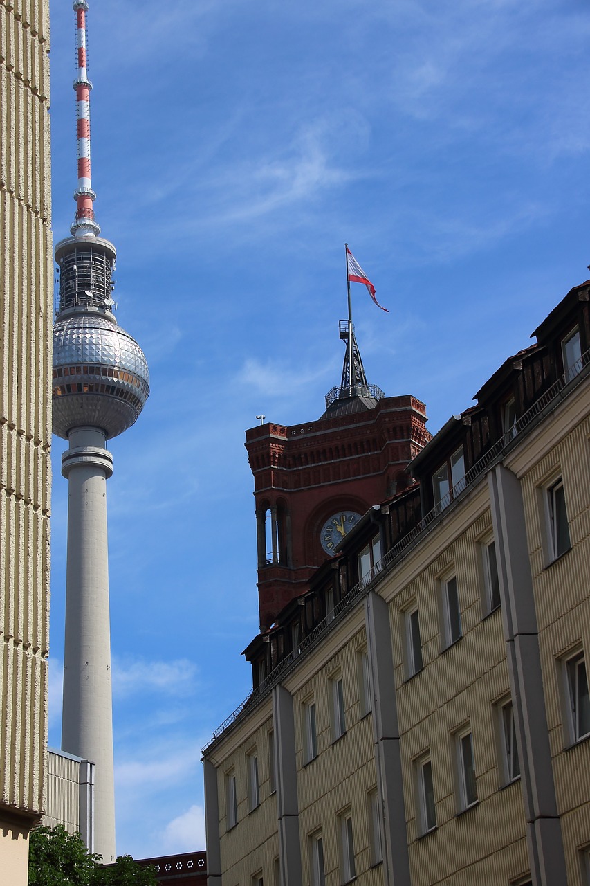 berlin tv tower red town hall free photo