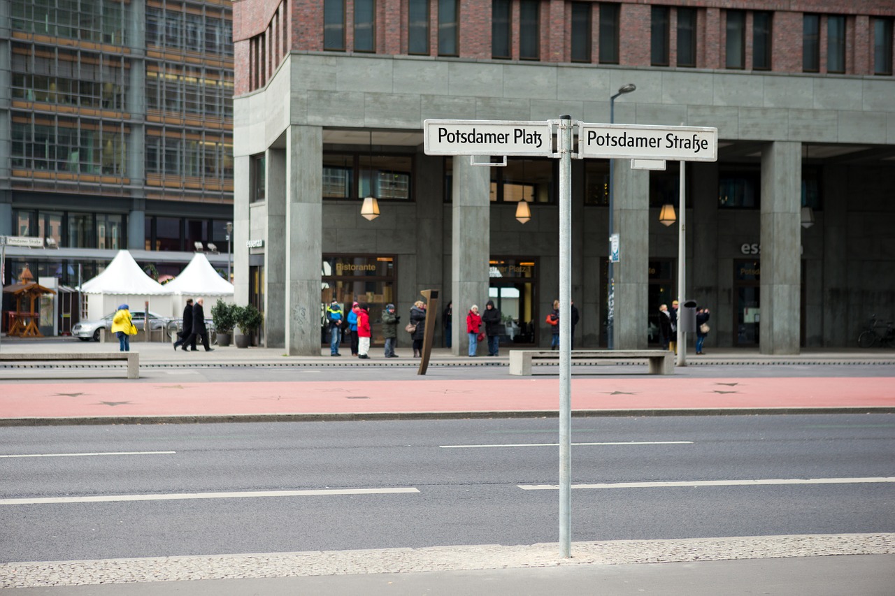 berlin historic street names signpost free photo