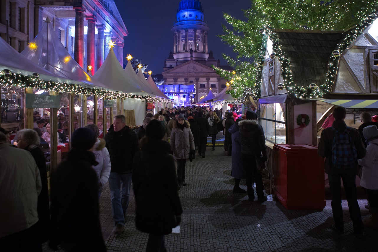 berlin christmas market visitors free photo