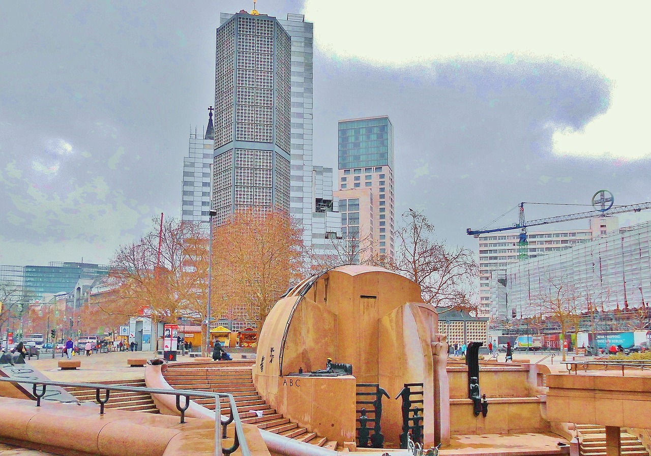berlin city project parzival fountain construction free photo