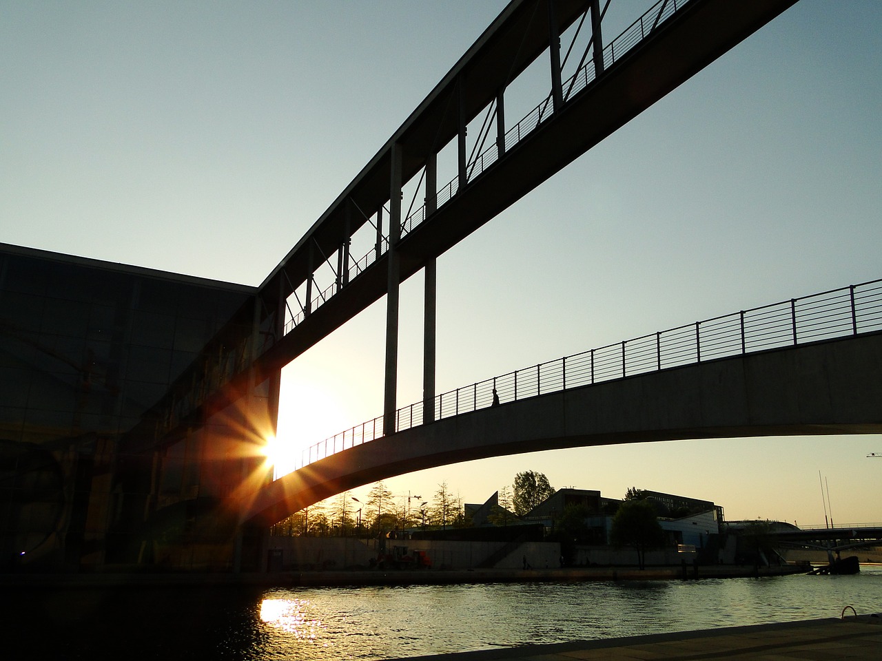 berlin sunset architecture free photo