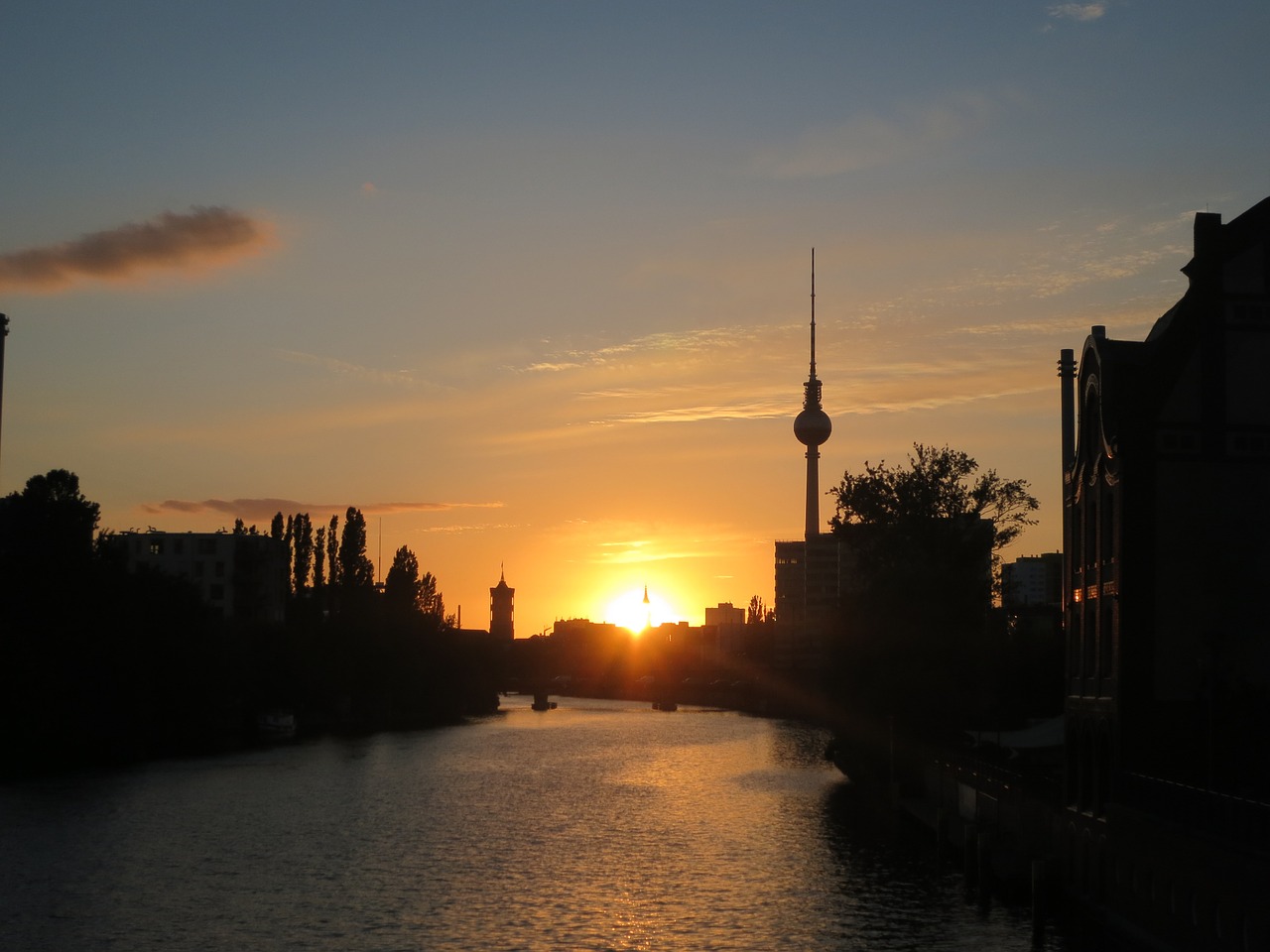 berlin germany sunset free photo