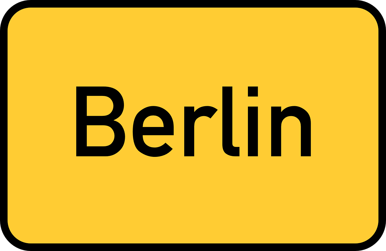 berlin town sign city limits sign free photo