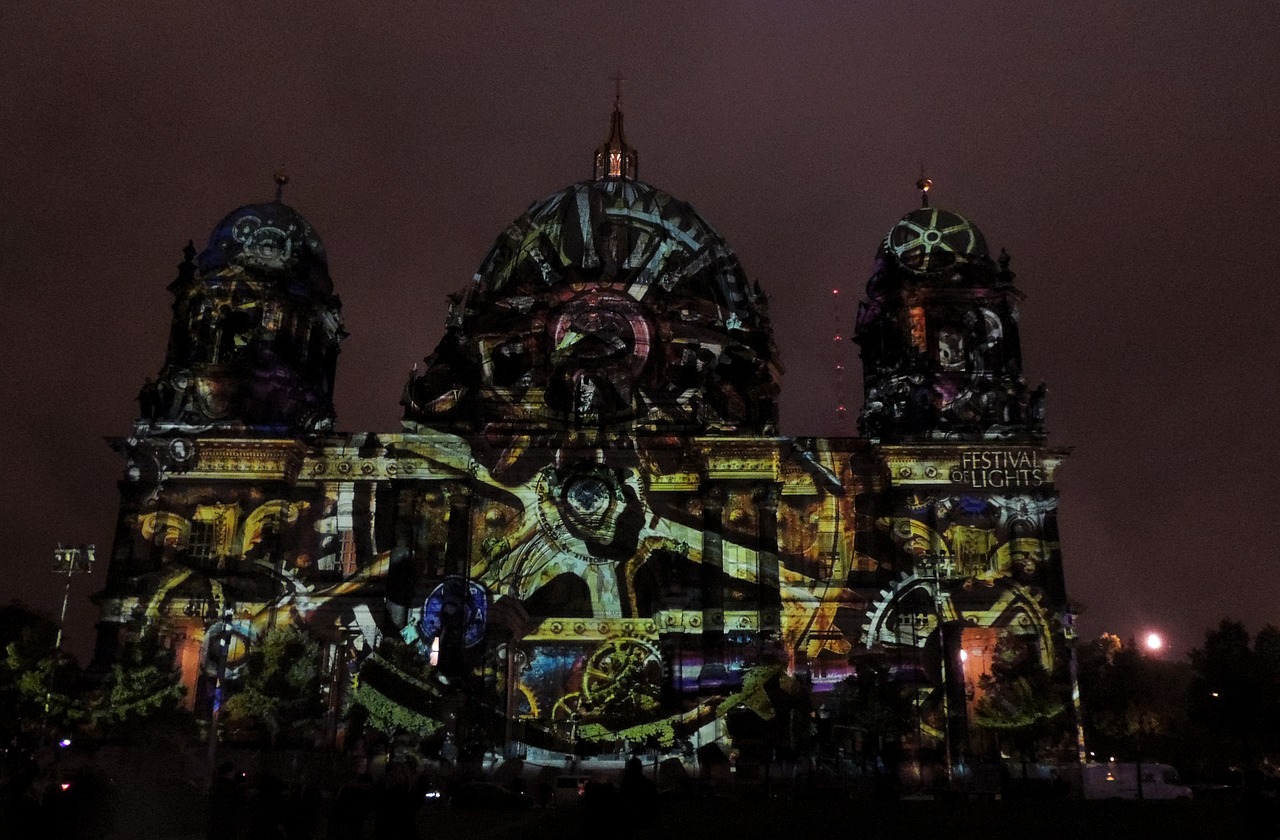 berlin cathedral festival of light lighting free photo