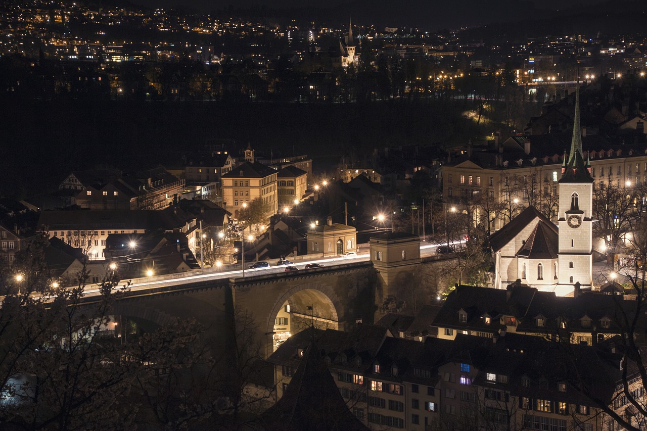 bern night old town free photo