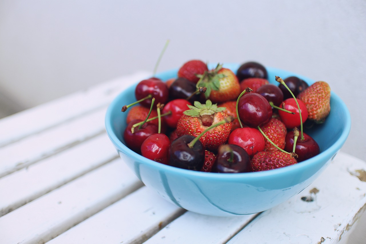 berries bowl cherries free photo