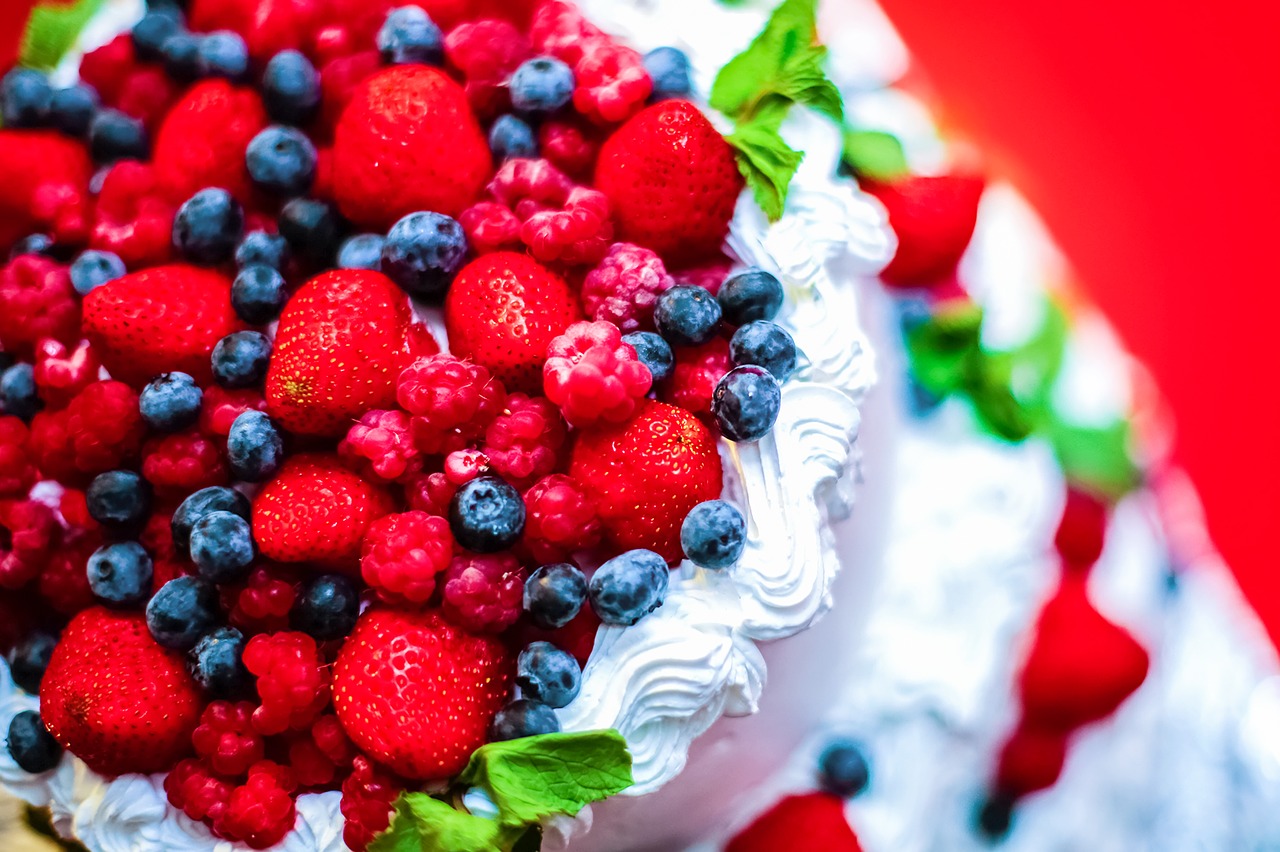 berry  cream  cake free photo